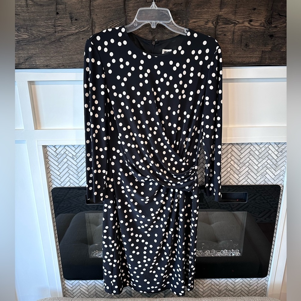 NWT Anne Klein Polka Dot Dress Size L
